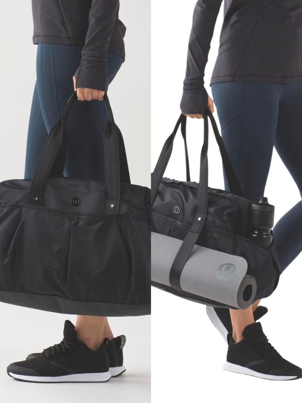 Lululemon All Day Duffel & Too Hot to Handle Heatproof Pouch Set Black Yoga
